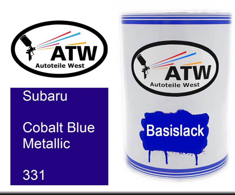 Subaru, Cobalt Blue Metallic, 331: 500ml Lackdose, von ATW Autoteile West.